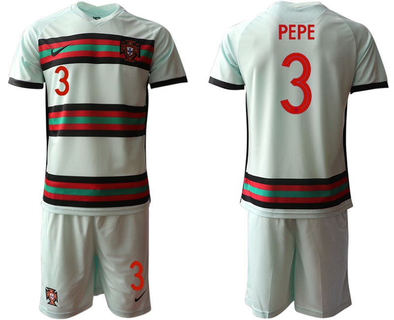 Men 2021 European Cup Portugal away grey #3 Soccer Jersey1